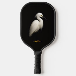 Black 4 Luxe Pickleball Paddle, Snowy Egret Pickleball Schläger