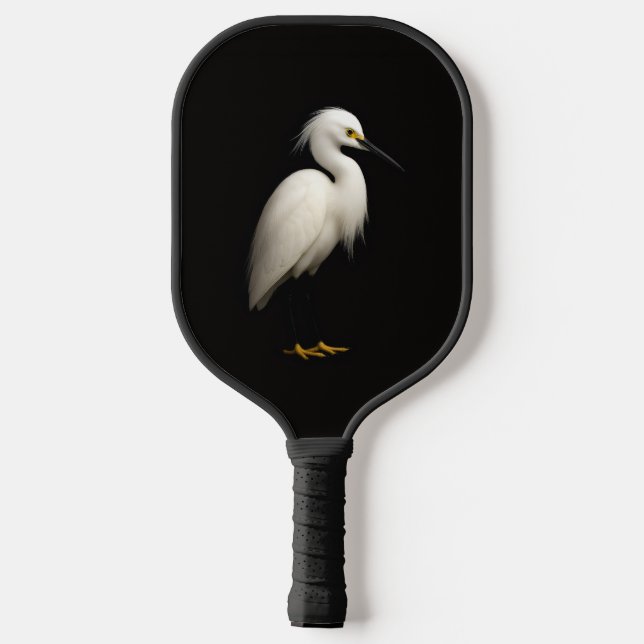 Black 4 Luxe Pickleball Paddle, Snowy Egret Pickleball Schläger (Rückseite)
