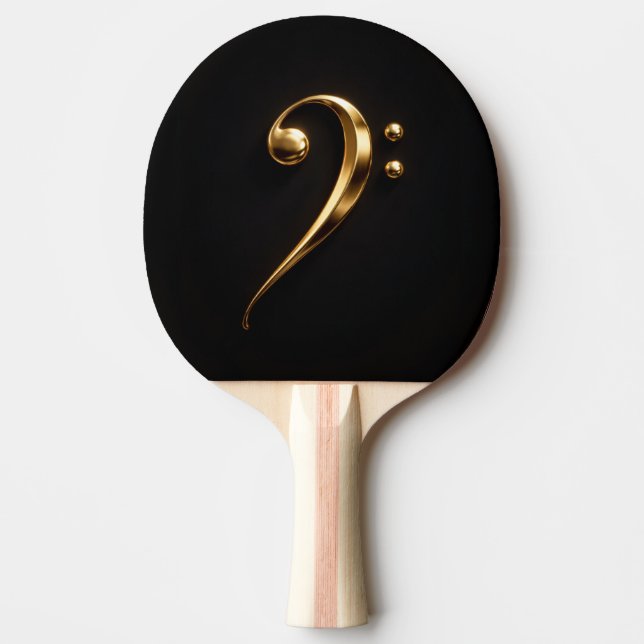 Black 4 Luxe ping pong paddle, Golden Bass Clef Tischtennis Schläger (Vorderseite)