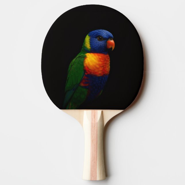 Black 4 Luxe ping pong paddle, Lorikeet Parrot Tischtennis Schläger (Rückseite)