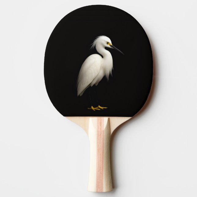 Black 4 Luxe ping pong paddle, Snowy Egret Tischtennis Schläger