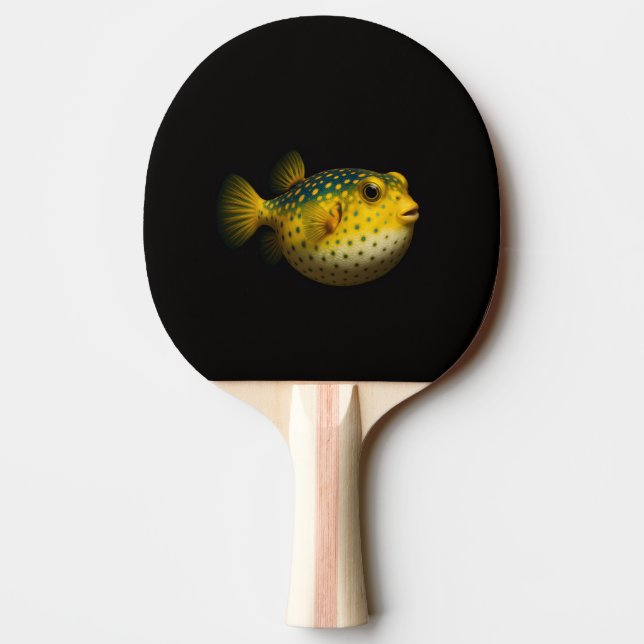 Black 4 Luxe ping pong paddle, Yellow Putterfish Tischtennis Schläger (Rückseite)