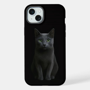 Black 4 Luxe, Russische Blaue Katze iPhone 15 Plus Hülle