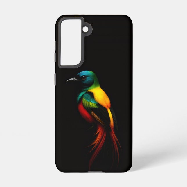 Black 4 Luxe Samsung Galaxy S21 Case, Rainbow Bird Samsung Galaxy Hülle (Rückseite)