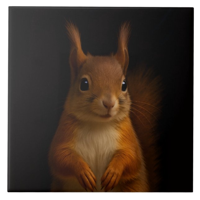 Black 4 Luxe Tile mit Red Squirrel Fliese (Vorderseite)