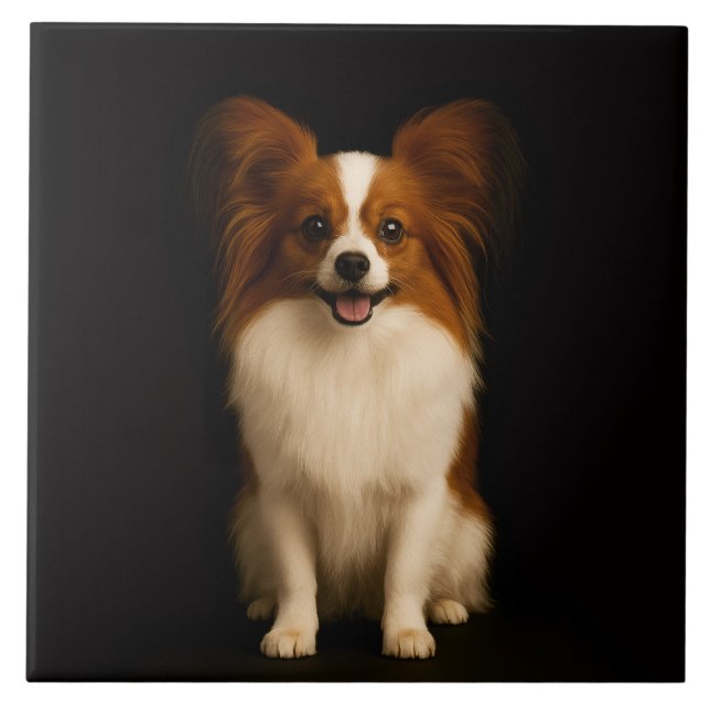 Black 4 Luxe Tile with Refined Toy Papillon Fliese (Vorderseite)