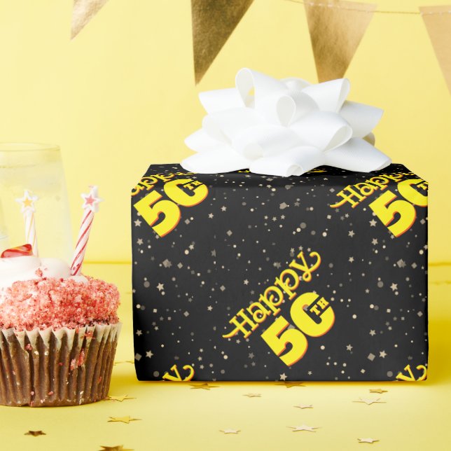 BLACK 50. GESCHENKPAPIER (Geburtstagsparty)