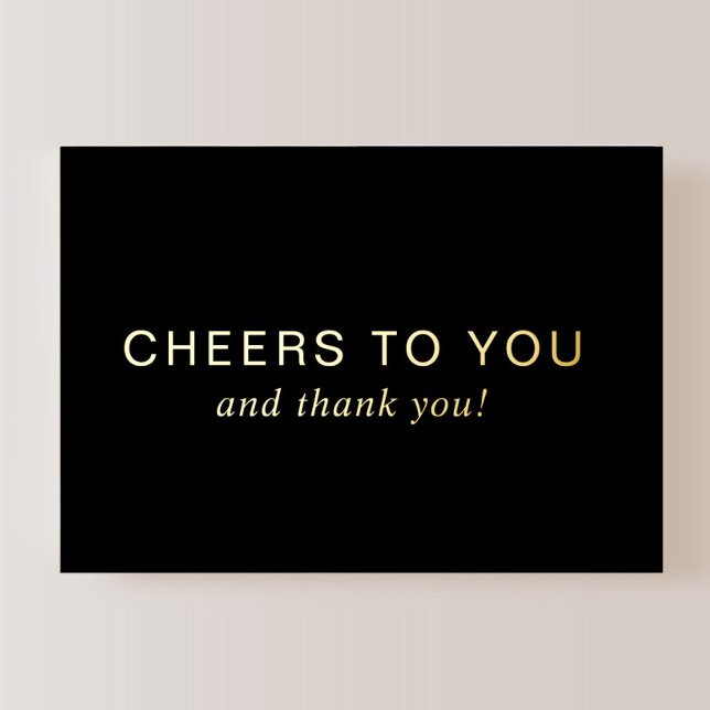 Black 50th Birthday Gold Foil Thank You Card Folieneinladung (Von Creator hochgeladen)