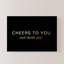 Black 60th Birthday Gold Foil Thank You Card