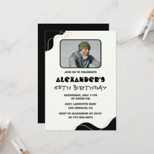 Black 65. Geburtstag Einladungen Männer Einfaches 
