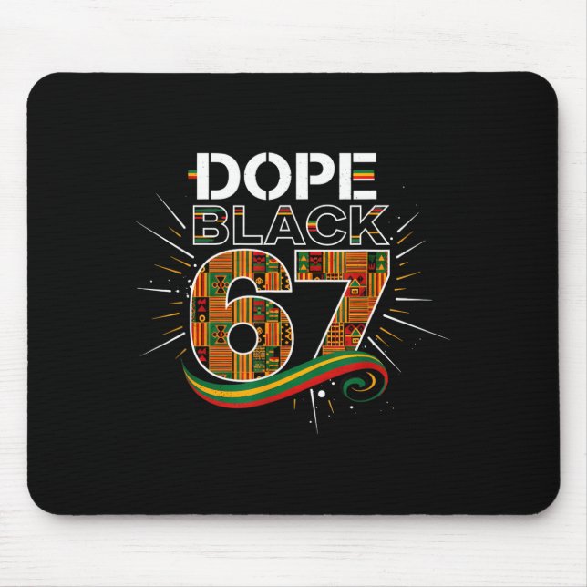 Black 67 Black History Month Six Seven Meme  Mousepad (Vorne)