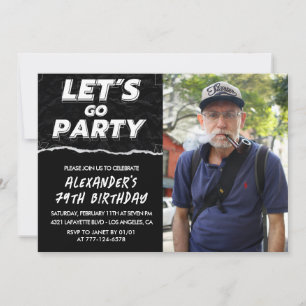 Black 79. Geburtstag Einladungen Männer Foto
