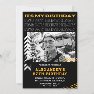 Black 97. Geburtstag Einladungen Männer Foto