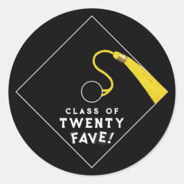 Black Abschluss Class 2025 Runder Aufkleber