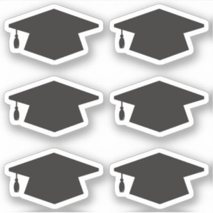 Black Abschluss Hat Grad Cap Umschlag Aufkleber