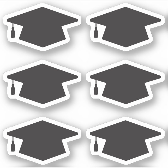 Black Abschluss Hat Grad Cap Umschlag Aufkleber (Vorderseite)