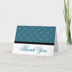 Black Abzeichen Damask Vielen Dank, dass Sie Blau Dankeskarte