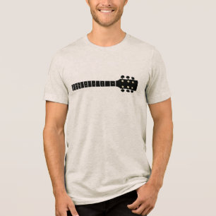 Black Acoustic Guitar Neck   Music Oatfood Tri-Blend Shirt