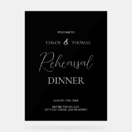 Black Acrylic Rehearsal Dinner Welcome Sign Acrylschild