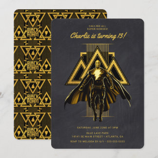 Black Adam Chalkboard Geburtstag Einladung