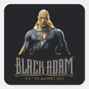 Black Adam Character and Name Graphic Quadratischer Aufkleber