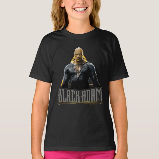 Black Adam Character and Name Graphic T-Shirt (Vorderseite)