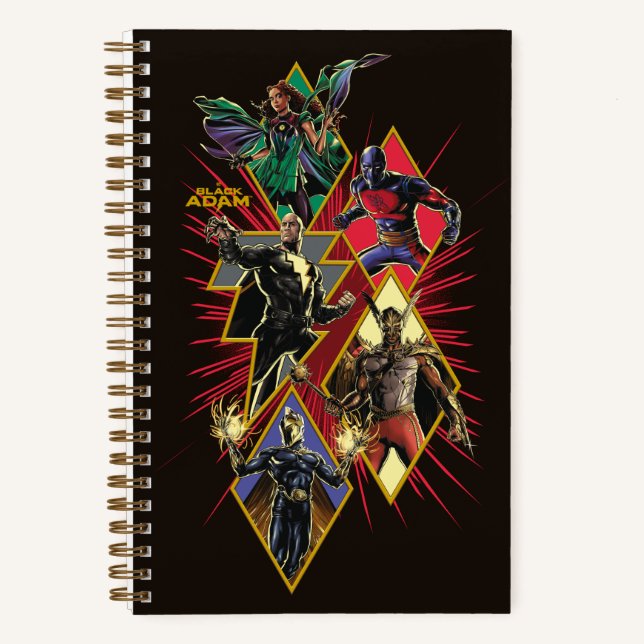 Black Adam Character Diamond Burst Graphic Notizbuch (Vorderseite)
