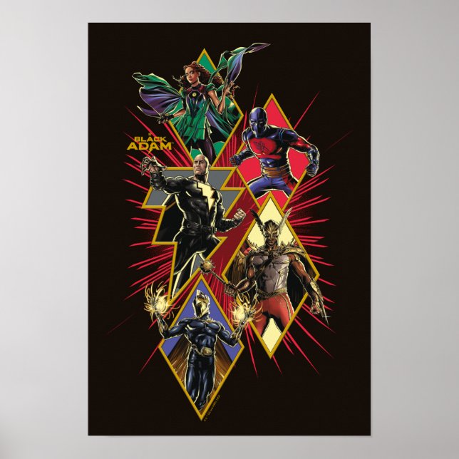 Black Adam Character Diamond Burst Graphic Poster (Vorne)