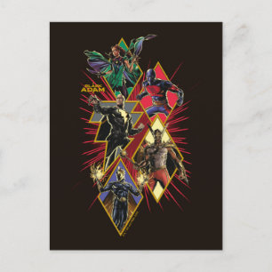 Black Adam Character Diamond Burst Graphic Postkarte