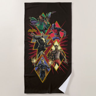 Black Adam Character Diamond Burst Graphic Strandtuch