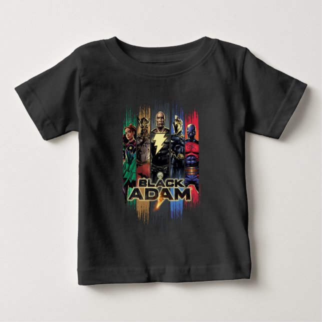 Black Adam Characters In Stripes Graphic Baby T-shirt (Vorderseite)
