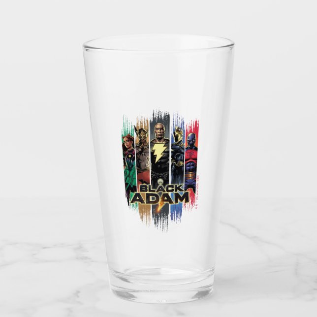 Black Adam Characters In Stripes Graphic Glas (Vorderseite)