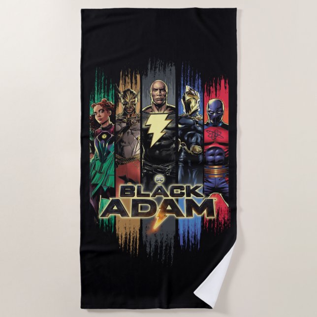 Black Adam Characters In Stripes Graphic Strandtuch (Vorderseite)