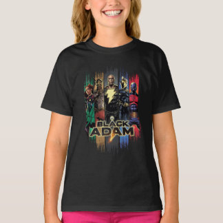 Black Adam Characters In Stripes Graphic T-Shirt