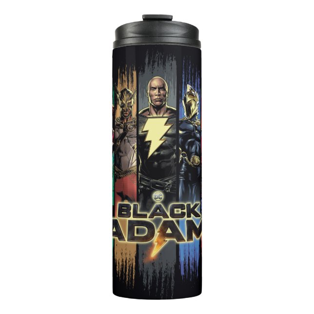 Black Adam Characters In Stripes Graphic Thermosbecher (Vorderseite)