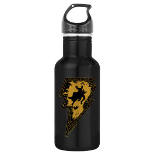 Black Adam Distressed Lightning Bolt Graphic Edelstahlflasche