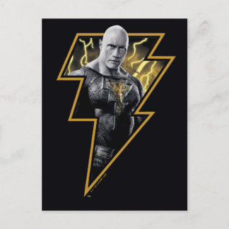 Black Adam Gray and Gold Lightning Graphic Postkarte