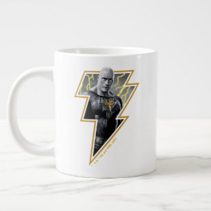 Black Adam Gray und Gold Blitze Grafik Jumbo-Tasse