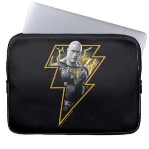 Black Adam Gray und Gold Blitze Grafik Laptopschutzhülle