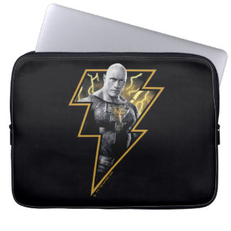 Black Adam Gray und Gold Blitze Grafik Laptopschutzhülle