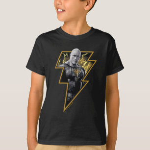Black Adam Gray und Gold Blitze Grafik T-Shirt