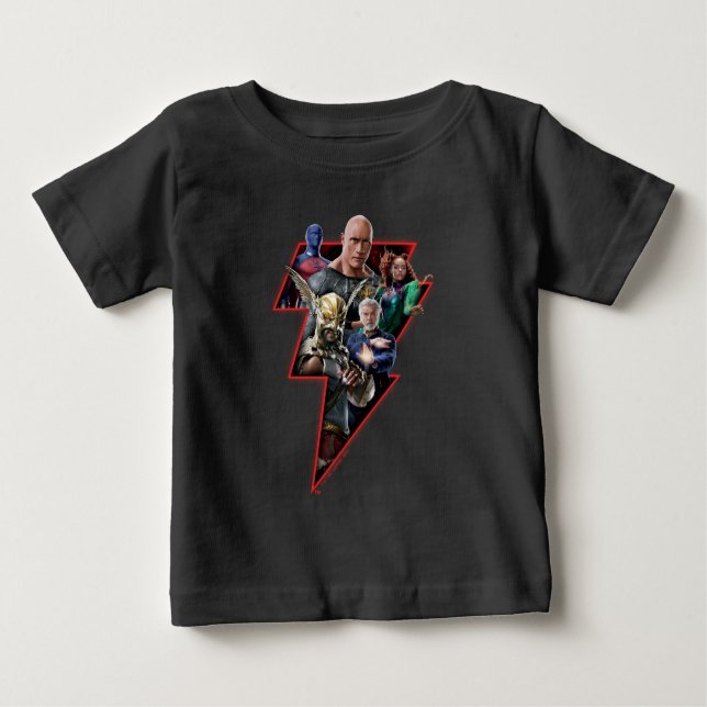 Black Adam Group Blitzgrafik Baby T-shirt (Vorderseite)