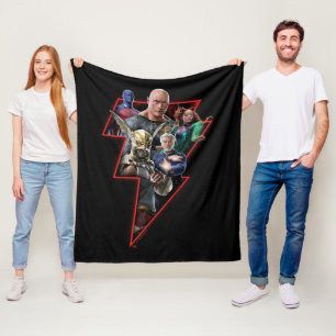 Black Adam Group Blitzgrafik Fleecedecke