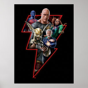 Black Adam Group Blitzgrafik Poster