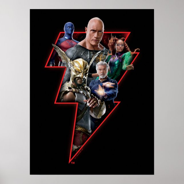Black Adam Group Blitzgrafik Poster (Vorne)