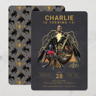 Black Adam Group Chalkboard Geburtstag Einladung