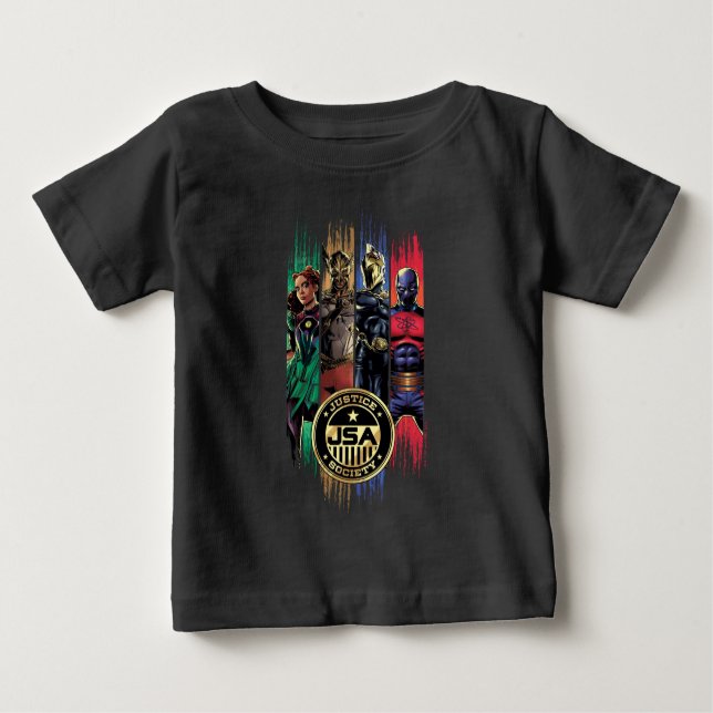 Black Adam Justice Society Heroes In Stripes Baby T-shirt (Vorderseite)