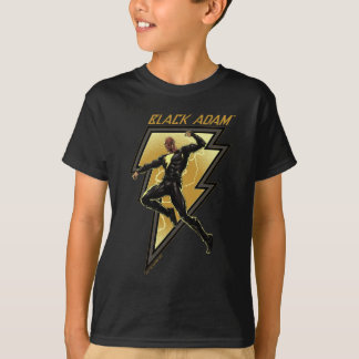 Black Adam Lightning Bolt Character Illustration T-Shirt