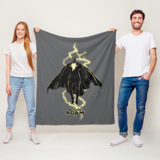Black Adam Lightning Silhouette Graphic Fleecedecke