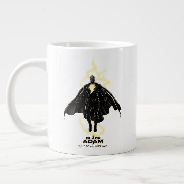 Black Adam Lightning Silhouette Graphic Jumbo-Tasse (Links)